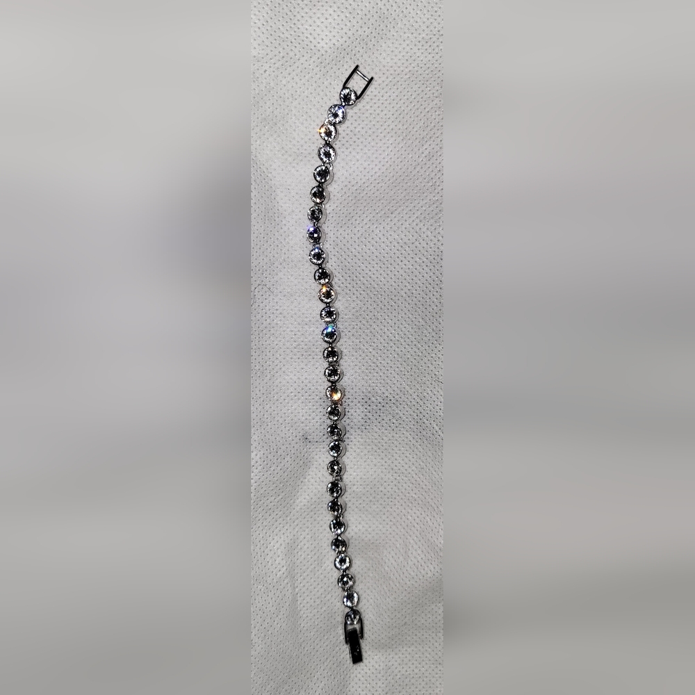 Silver swarovski tennis bracelet